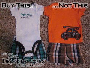 Get onesies, not shirts.  Shirts ride up every time you pick baby up!